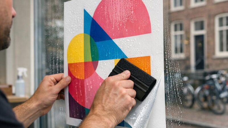 Transparante raamstickers: zichtbaar merk, doorzichtige drager