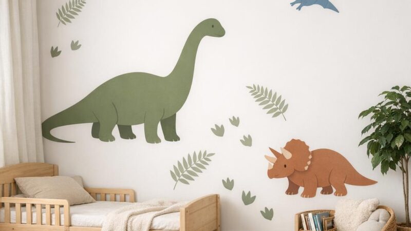 Dino muurstickers kinderkamer ideeën