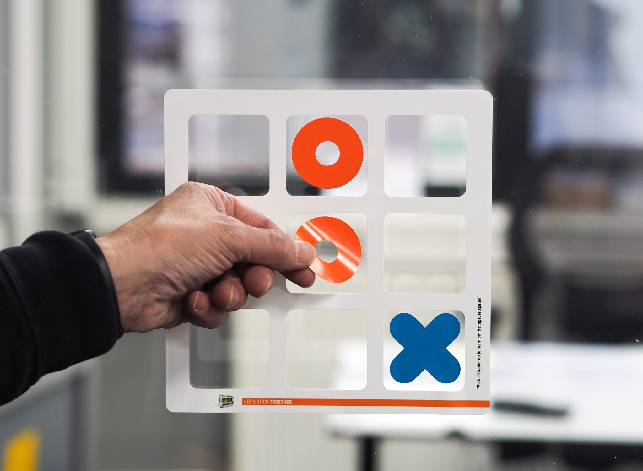 Statische Raamsticker met boterkaas en eieren spel